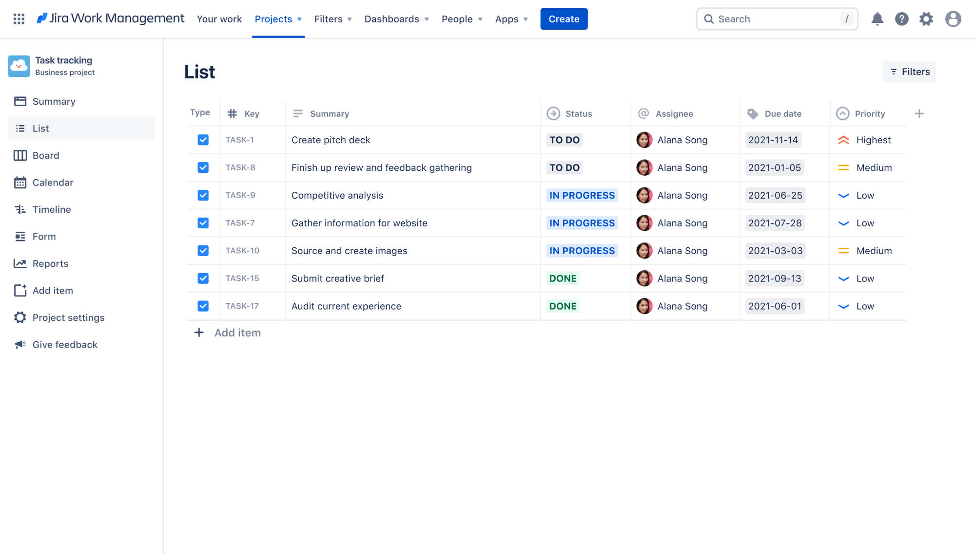 Task tracking - List view@2x